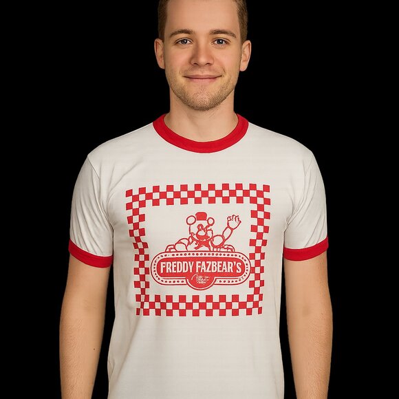 Five Nights at Freddy's Universal Movie Promo Ringer Graphic Tee - Picture 1 of 4